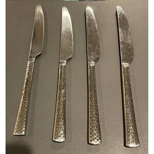 Tomodachi‎ Hampton 18/10 Ella Stainless Steel Hammered Set Of 4 Dinner Knifes